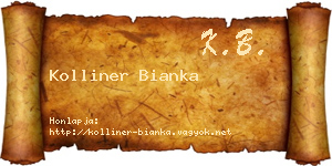 Kolliner Bianka névjegykártya